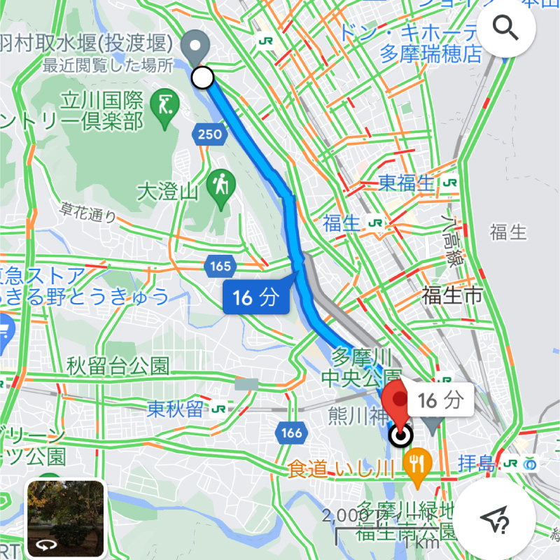 多摩川サイクリングロード・マップ