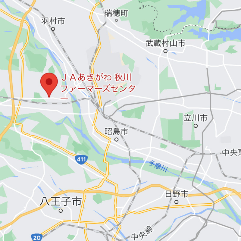 秋川ファーマーズセンターの地図